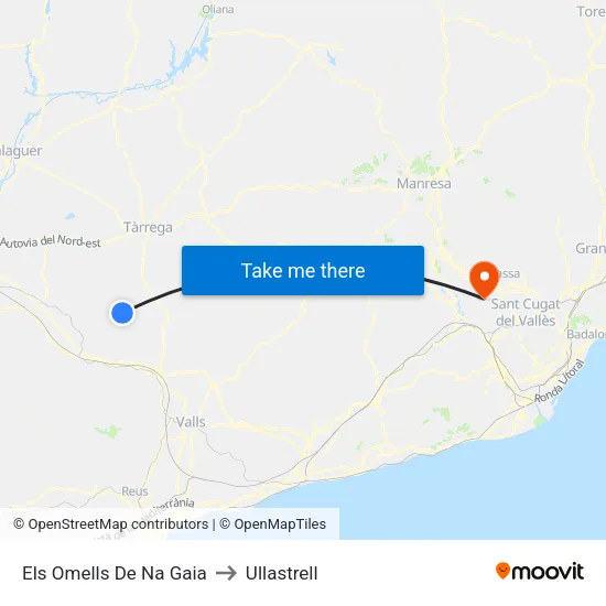 Els Omells De Na Gaia to Ullastrell map