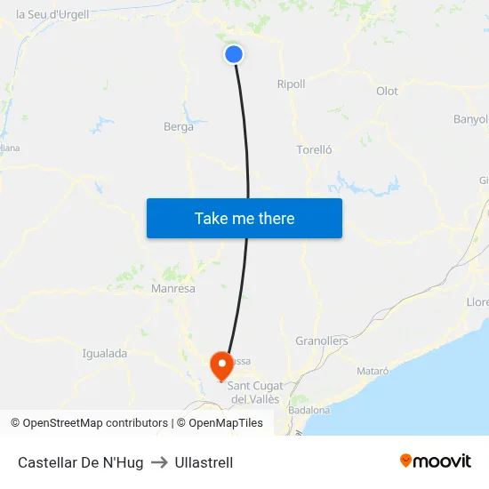 Castellar De N'Hug to Ullastrell map