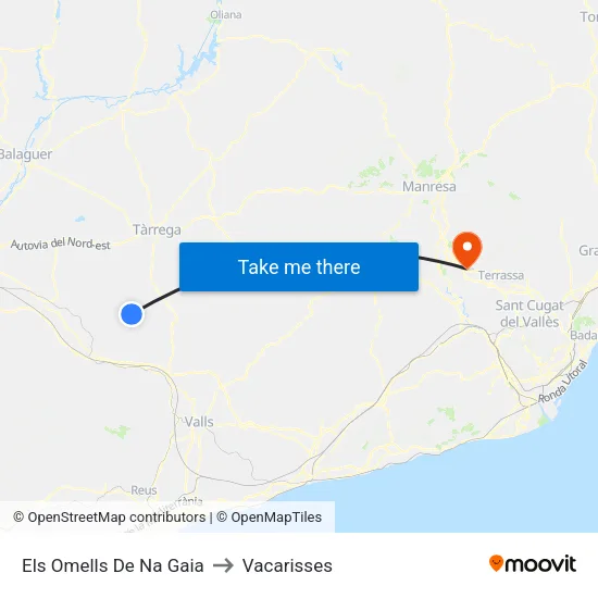 Els Omells De Na Gaia to Vacarisses map
