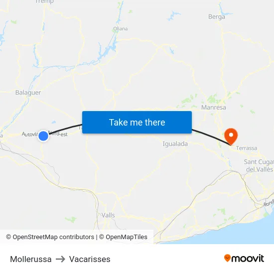 Mollerussa to Vacarisses map