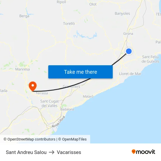 Sant Andreu Salou to Vacarisses map