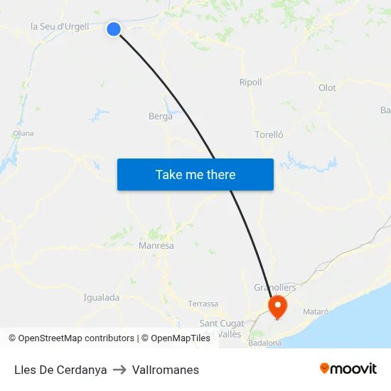 Lles De Cerdanya to Vallromanes map