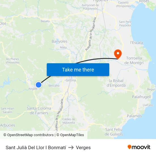 Sant Julià Del Llor I Bonmatí to Verges map