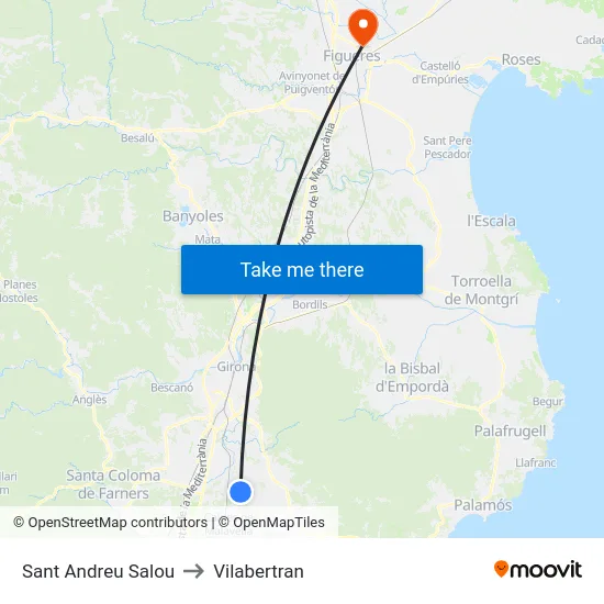 Sant Andreu Salou to Vilabertran map