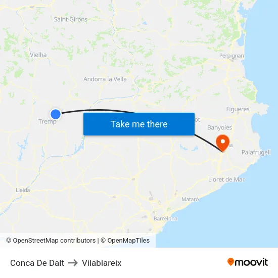 Conca De Dalt to Vilablareix map