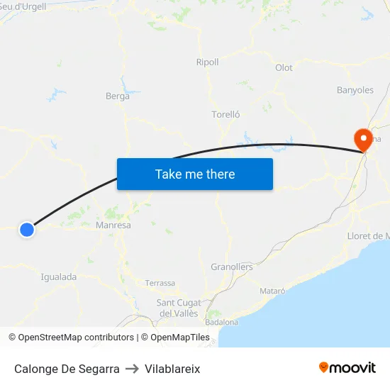Calonge De Segarra to Vilablareix map