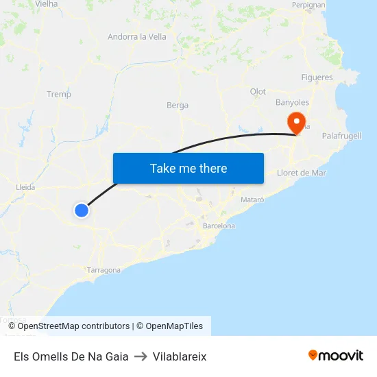Els Omells De Na Gaia to Vilablareix map