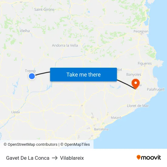 Gavet De La Conca to Vilablareix map