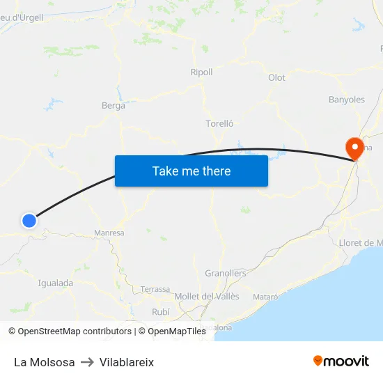 La Molsosa to Vilablareix map