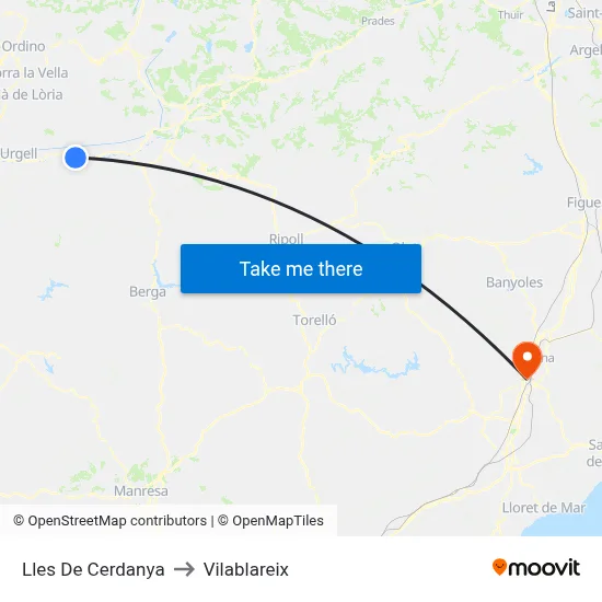 Lles De Cerdanya to Vilablareix map