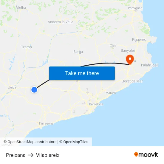 Preixana to Vilablareix map