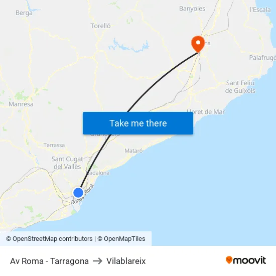 Av Roma - Tarragona to Vilablareix map