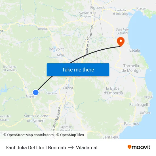 Sant Julià Del Llor I Bonmatí to Viladamat map