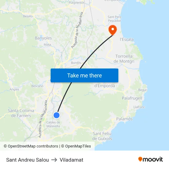 Sant Andreu Salou to Viladamat map