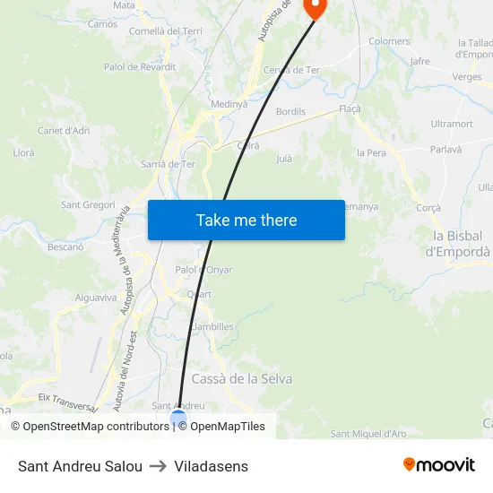 Sant Andreu Salou to Viladasens map