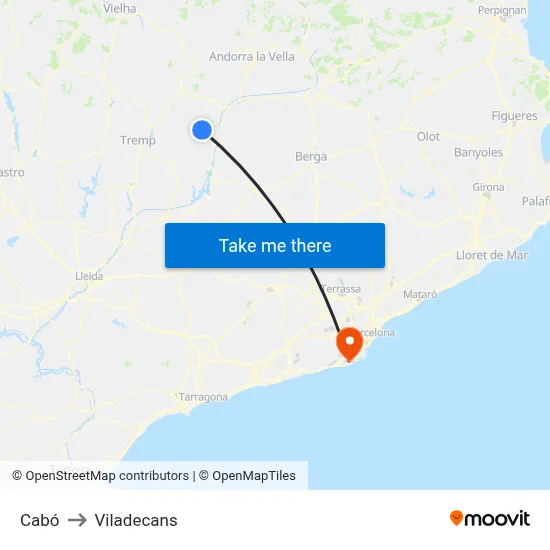 Cabó to Viladecans map