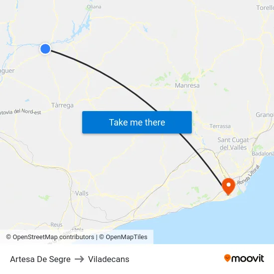 Artesa De Segre to Viladecans map