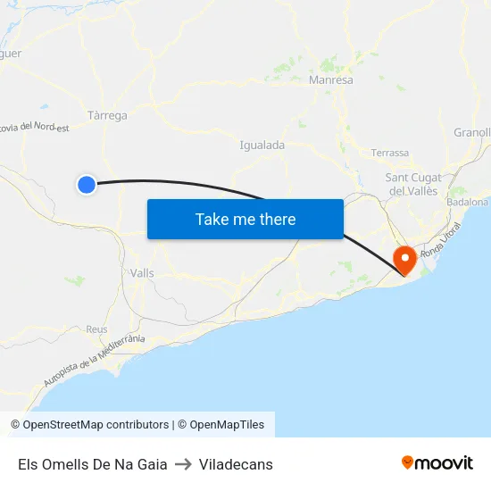 Els Omells De Na Gaia to Viladecans map