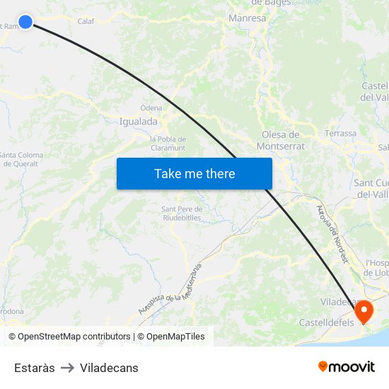 Estaràs to Viladecans map