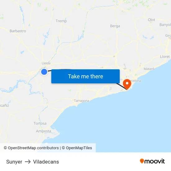 Sunyer to Viladecans map