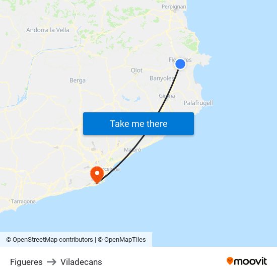 Figueres to Viladecans map