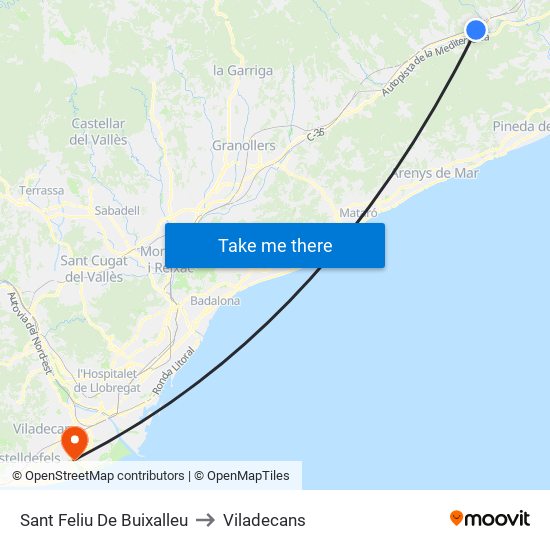 Sant Feliu De Buixalleu to Viladecans map