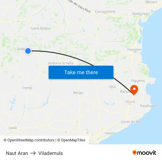 Naut Aran to Vilademuls map