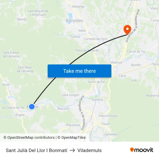 Sant Julià Del Llor I Bonmatí to Vilademuls map