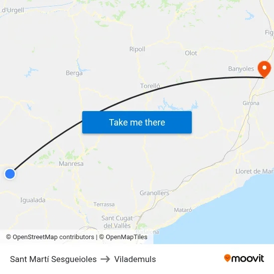 Sant Martí Sesgueioles to Vilademuls map
