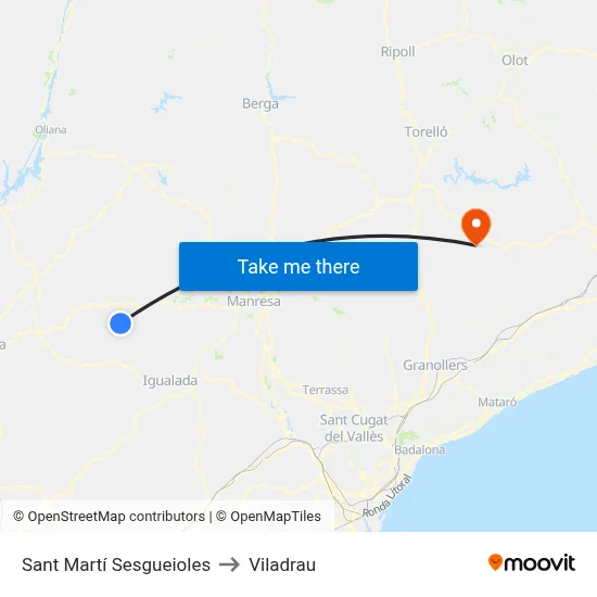 Sant Martí Sesgueioles to Viladrau map