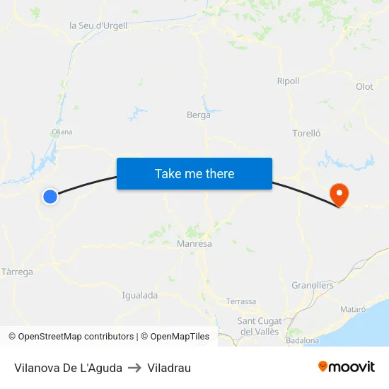 Vilanova De L'Aguda to Viladrau map