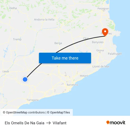 Els Omells De Na Gaia to Vilafant map