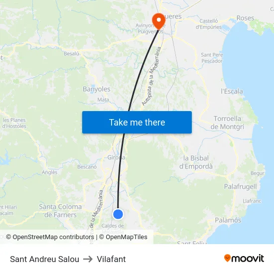 Sant Andreu Salou to Vilafant map