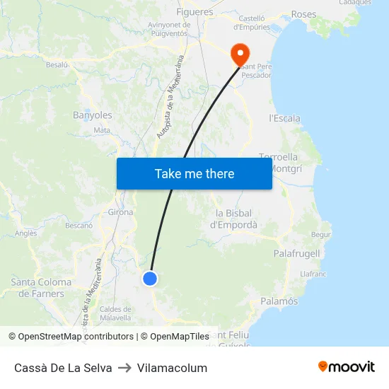 Cassà De La Selva to Vilamacolum map