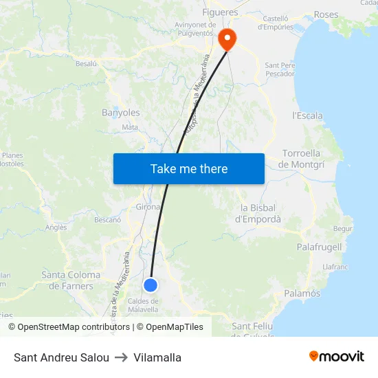 Sant Andreu Salou to Vilamalla map