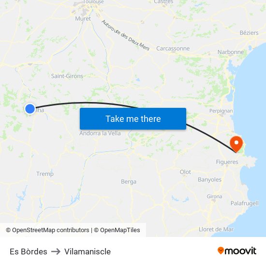 Es Bòrdes to Vilamaniscle map