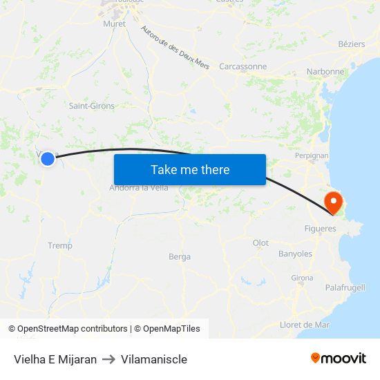 Vielha E Mijaran to Vilamaniscle map