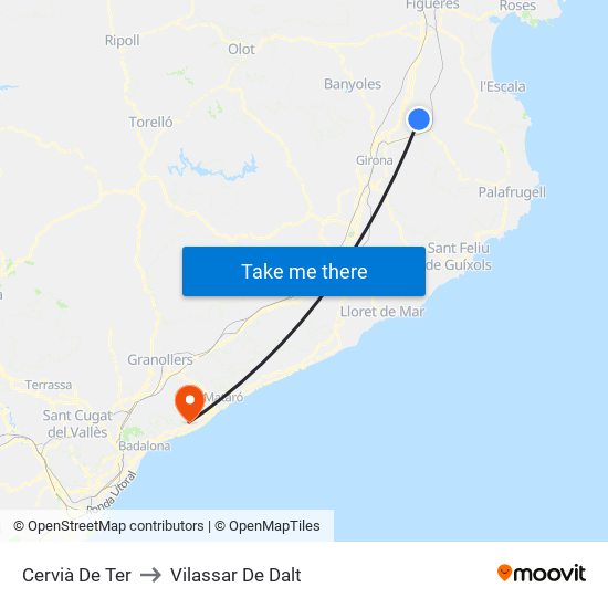 Cervià De Ter to Vilassar De Dalt map