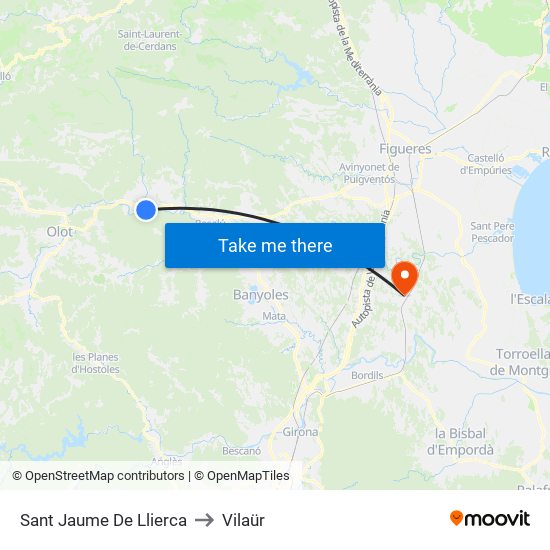 Sant Jaume De Llierca to Vilaür map