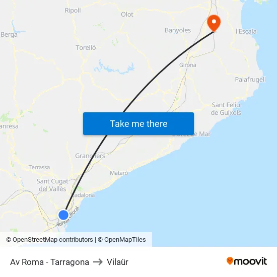 Av Roma - Tarragona to Vilaür map
