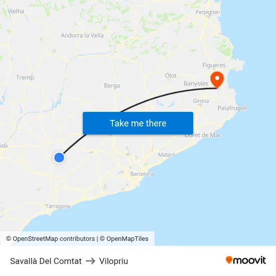 Savallà Del Comtat to Vilopriu map