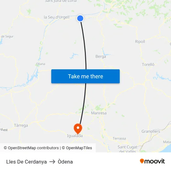 Lles De Cerdanya to Òdena map
