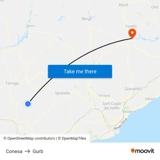Conesa to Gurb map