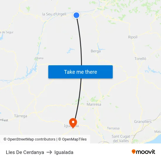 Lles De Cerdanya to Igualada map