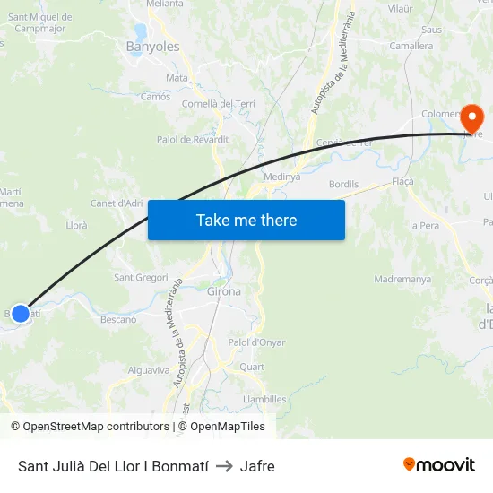 Sant Julià Del Llor I Bonmatí to Jafre map