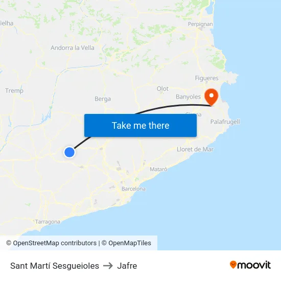 Sant Martí Sesgueioles to Jafre map