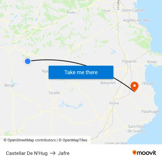 Castellar De N'Hug to Jafre map