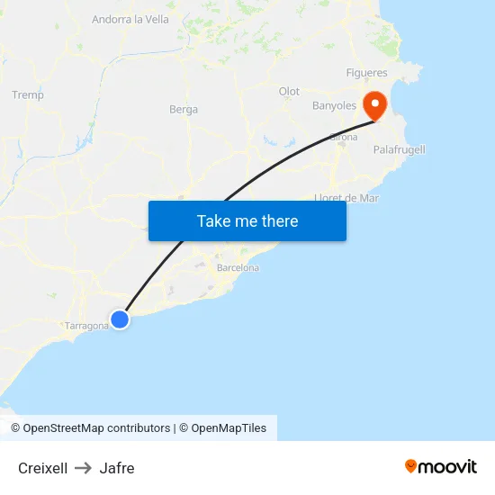 Creixell to Jafre map