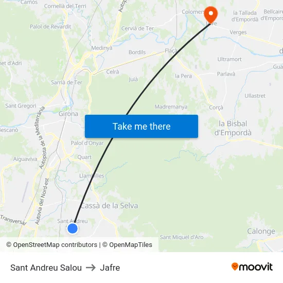 Sant Andreu Salou to Jafre map