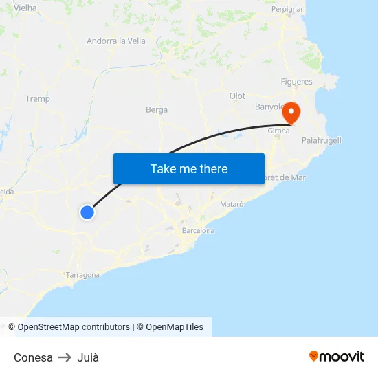 Conesa to Juià map